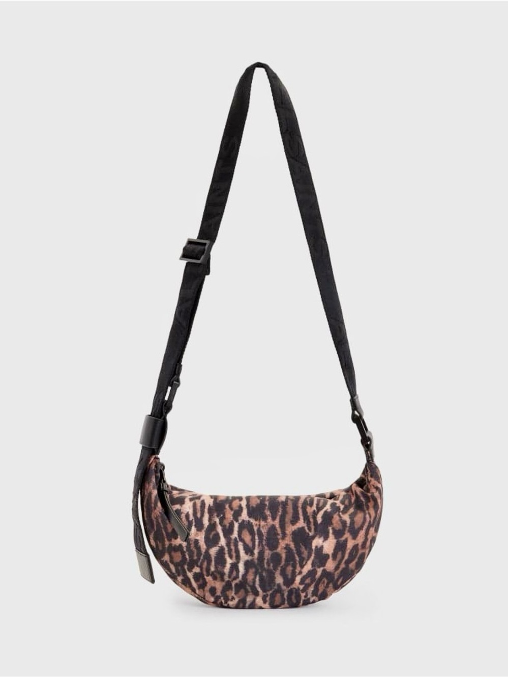 AllSaints GREEN Anita Leopard Half Moon Crossbody Bag. Fall/Winter 2023. NWT.
